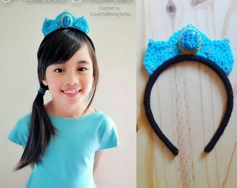 Princess Jasmine headband, jasmine disney tiara crown, princess tiara, jasmine crochet headband, summer headband, princess headband,aladdin