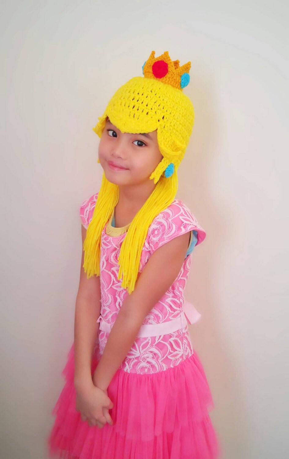 Princess Peach Crochet Wig Hat Princess 