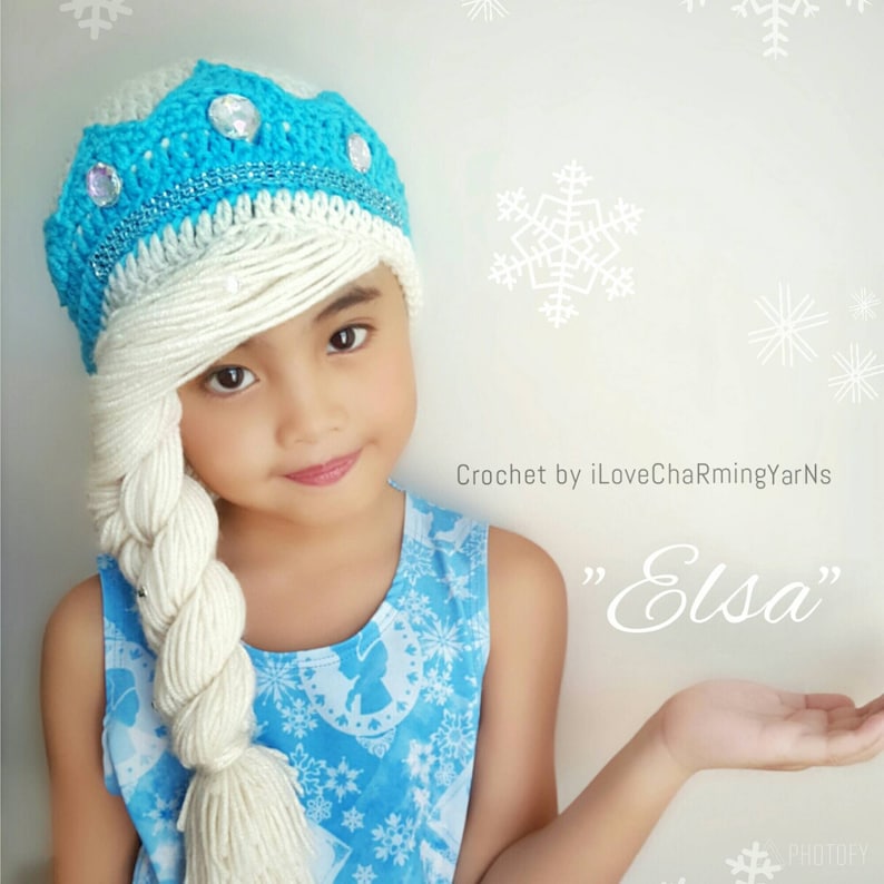 Elsa braid,elsa frozen hat,disney crochet hat,crochet elsa frozen wig hat,frozen elsa hat,frozen crochet hat,princess crochet hat,elsa wig image 1