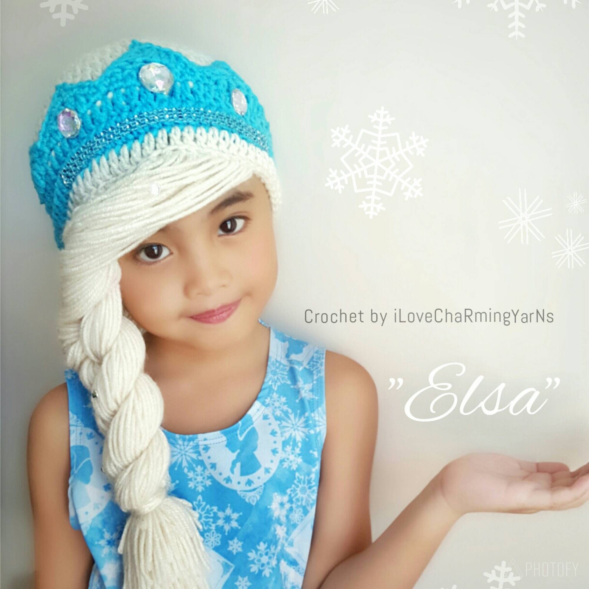 Treccia Elsa, cappello congelato Elsa, cappello all'uncinetto Disney,  cappello parrucca congelata Elsa all'uncinetto, cappello Elsa congelato,  cappello all'uncinetto congelato, cappello all'uncinetto principessa,  parrucca Elsa -  Italia