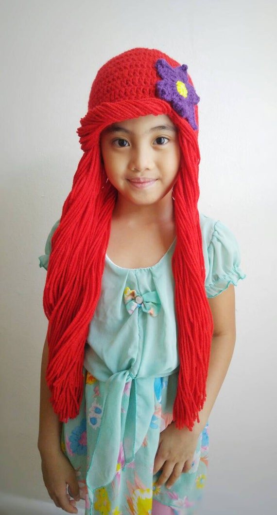 Ariel ariel Little Mermaid Crochet Hat ariel Hat ariel Wig Hat