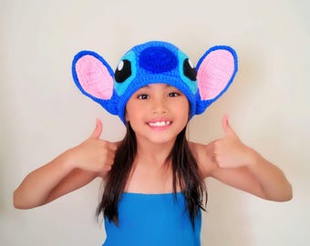 Stitch hat, Lilo and Stitch crochet hat, disney crochet character hat, disney stitch hat,stitch costume, stitch baby photo props,crochet hat