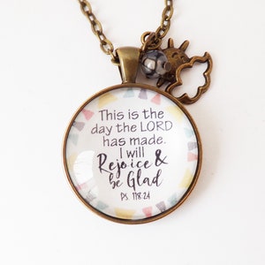 This Is The Day  // Necklace or Key Chain, Christian Jewelry, Bible Verse, Gift, Cheer Up, Gratitude, Pendant, Wholesale, Joy, Gratitude