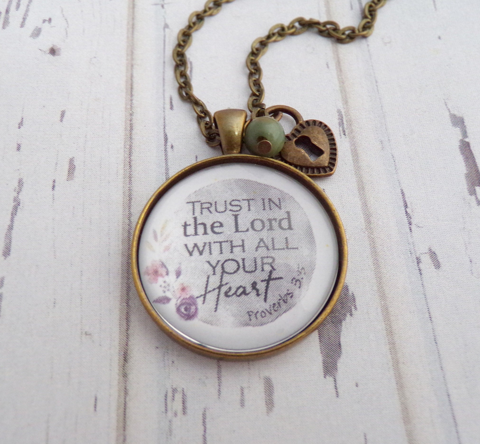 Trust In The Lord // Necklace or Key Chain Christian Jewelry Etsy