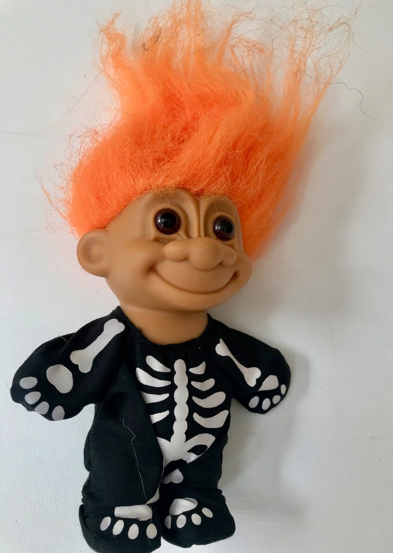 Vtge Russ Troll Halloween Orange Hair Rare New In Bag Etsy