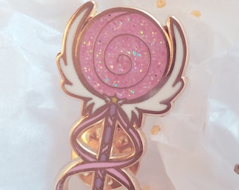 Candy Wand 30mm hard enamel pin - original design magical girl weapon