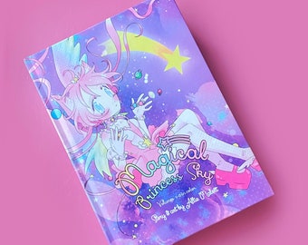 Magical Princess Sky hardcover manga in kleur origineel zelf gepubliceerd indie stripboek omnibus serie Volumes 1-5 magisch meisje scifi