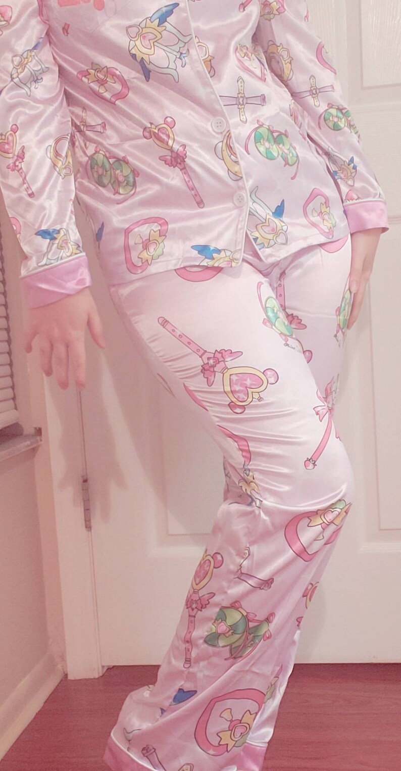 Custom Tokyo Mew Mew Wand Print Pajama Set Button up Shirt | Etsy