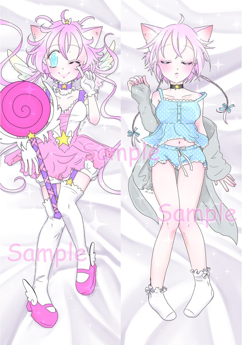 Body Pillow Cover Double Sided Magical Princess Sky Cat Girl Etsy