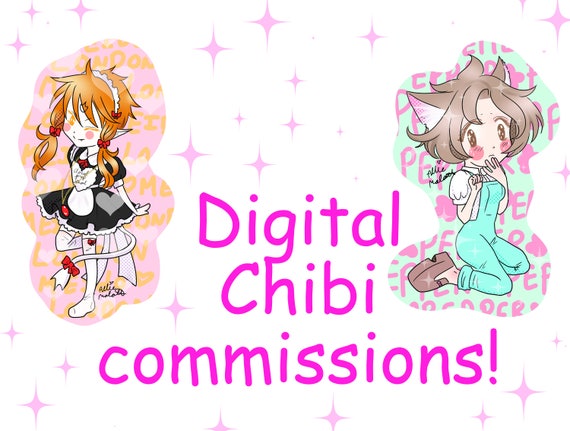 Simple Chibi Digital Commission Custom Art Kawaii Mangaanime Style Can Be Fanart Original Character Portrait Etc