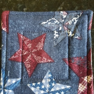 Mug Rug Set of 4  Rustic Stars