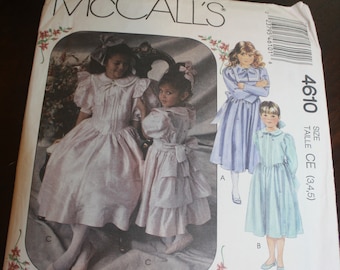 McCalls 4610 Girls Dress Sewing Pattern