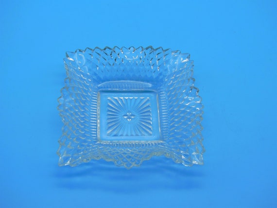 Vintage Indiana Glass Candy Dish, Antique Glassware, Glass Trinket Dish