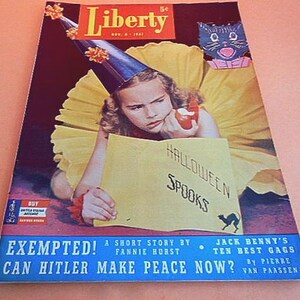 Vintage Magazine, Vintage Liberty Magazine, Collectible Military Magazine, WWII Short Stories, Jack Benny, Vintage Ephemera image 2