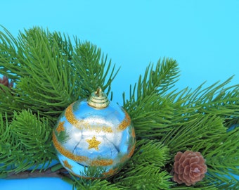 Vintage Tree Ornament, Ball Tree Ornament, Vintage Silver Ornament, Vintage Christmas Ornament