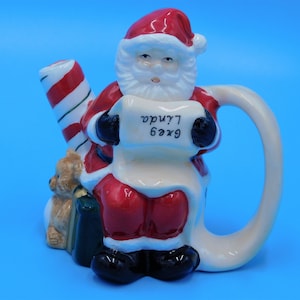 Vintage Santa Teapot, Mini Teapot, Christmas Teapot, Santa Pitcher, Santa Creamer