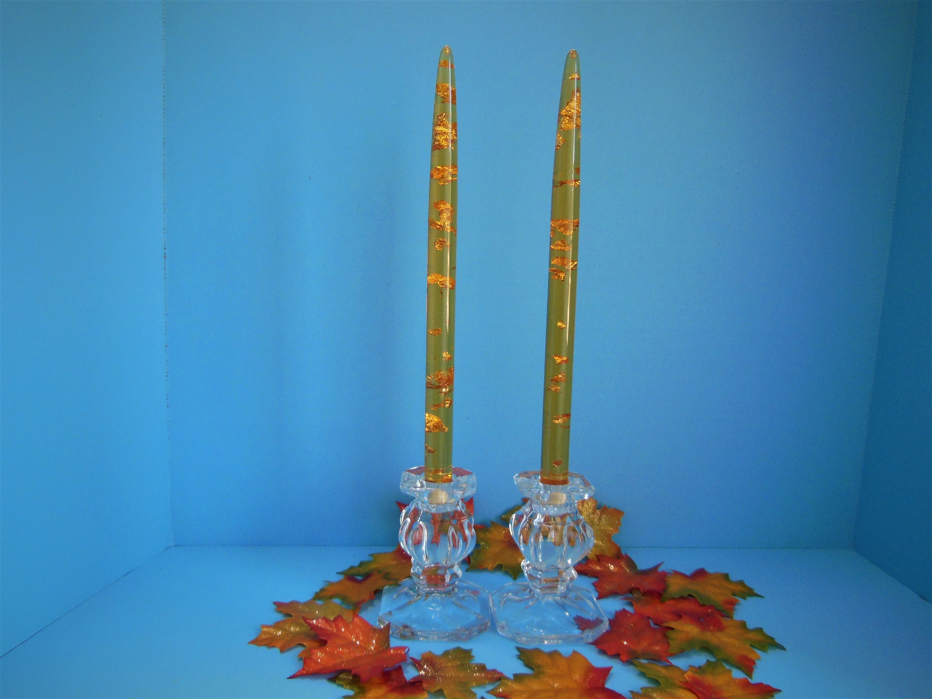 Lucite Candle Sticks Vintage Lucite Candles Mid Century Etsy