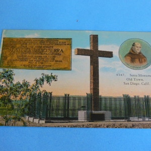 Vintage California Art Postcard, California Souvenir, Old Town San Diego, Historic California Souvenir