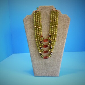 Vintage Necklace, Layered Necklace, Statement Necklace, Beaded Necklace, Multi Strand Necklace