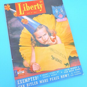 Vintage Magazine, Vintage Liberty Magazine, Collectible Military Magazine, WWII Short Stories, Jack Benny, Vintage Ephemera image 1