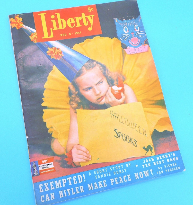 Vintage Magazine, Vintage Liberty Magazine, Collectible Military Magazine, WWII Short Stories, Jack Benny, Vintage Ephemera image 1