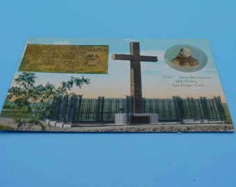 Vintage California Souvenir Postcard: Historic Old Town San Diego Art, Collectible Antique Travel Memorabilia
