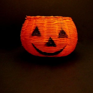 Jack O Lantern Candy Bowl, Vintage Halloween Pumpkin Decor, Candy Containers