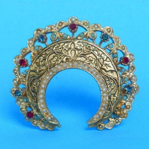 Vintage Crown Brooch, Vintage Rhinestone Brooch, Vintage Costume Pin, Vintage Costume Jewelry, Vintage Jewelry