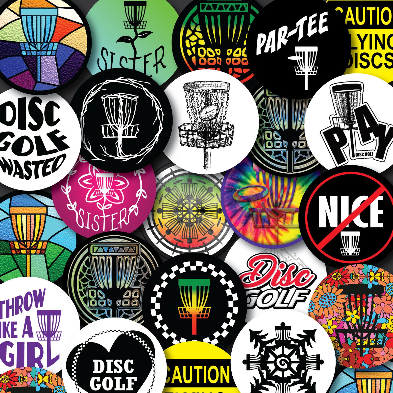 Disc Golf Stickers Set of 6 Etsy