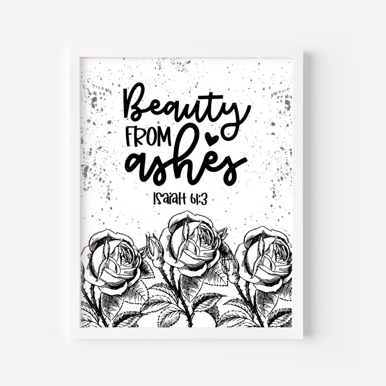 Christian Art Print Beauty for Ashes Wall Print Bible Etsy