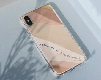 Romarbrevet 8:21 kristet iPhoneskal, om Gud är för oss telefonskal, bibelversskal, iPhone 13-skal, iPhone 11, telefonskal för flickor