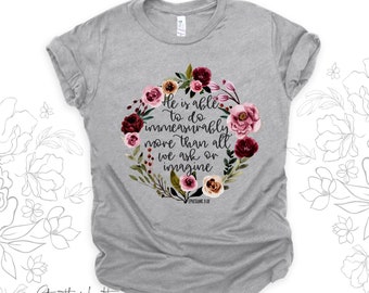 He is Able Christian Shirt for Women | Christian Apparel | Christian Gifts | Ephesians Scripture Verse