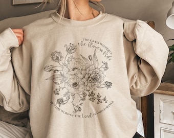 Moletom floral cristão: suéter unissex de outono