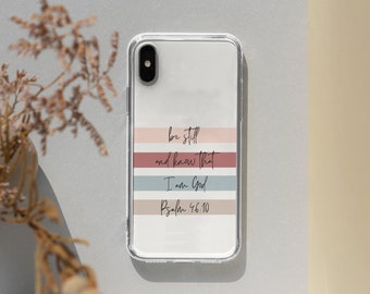 Be Still kristet iPhone-skal, bibelvers-telefonskal, iPhone 13-skal, iPhone 11, telefonskal för flickor