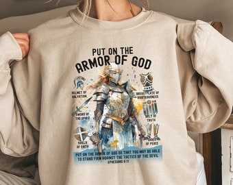 Armor of God Christian Sweatshirt, Christian Apparel, Ephesians Christian Sweatshirt for Woman, Jesus Sweater