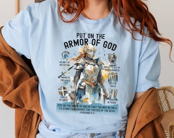 Armor of God Christian Tee, Ephesians 6 Bible Verse Christian Shirt for Women, Bible Study Shirt, Faith Tee, Scripture Shirt