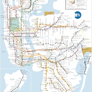 NYC Subway Map Cross-stitch Pattern | PDF Download | Pattern Keeper Compatible | New York USA Manhattan Brooklyn Bronx Queens Staten Island