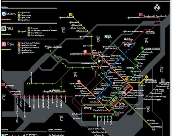 Montreal Metro Stadtplan Kreuzstich-Muster (PDF Download)