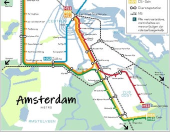 Amsterdam Metro Plan Kreuzstich-Muster (PDF Download) Holland Niederlande Niederländisch