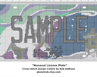 NUNAVUT Nummernschild Kreuzstich-Muster (PDF Download) | Personalisierte Kanada Nord