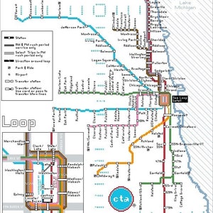 Plan du métro de CHICAGO, modèle de point de croix Téléchargement instantané du PDF | Modèle de carte comptée métro « L » compatible avec Pattern Keeper, Illinois