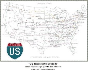 us highway map etsy