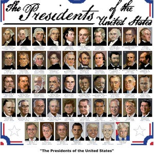 Presidents of the United States Cross-stitch Pattern PDF Download | UPDATED Trump 47 |Washington Lincoln Obama Biden USA