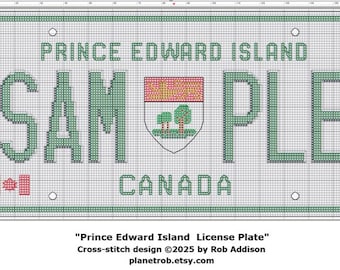 PRINCE EDWARD ISLAND Nummernschild Kreuzstich Muster (Pdf Download) | Personalisierte Canada Maritimes Atlantik