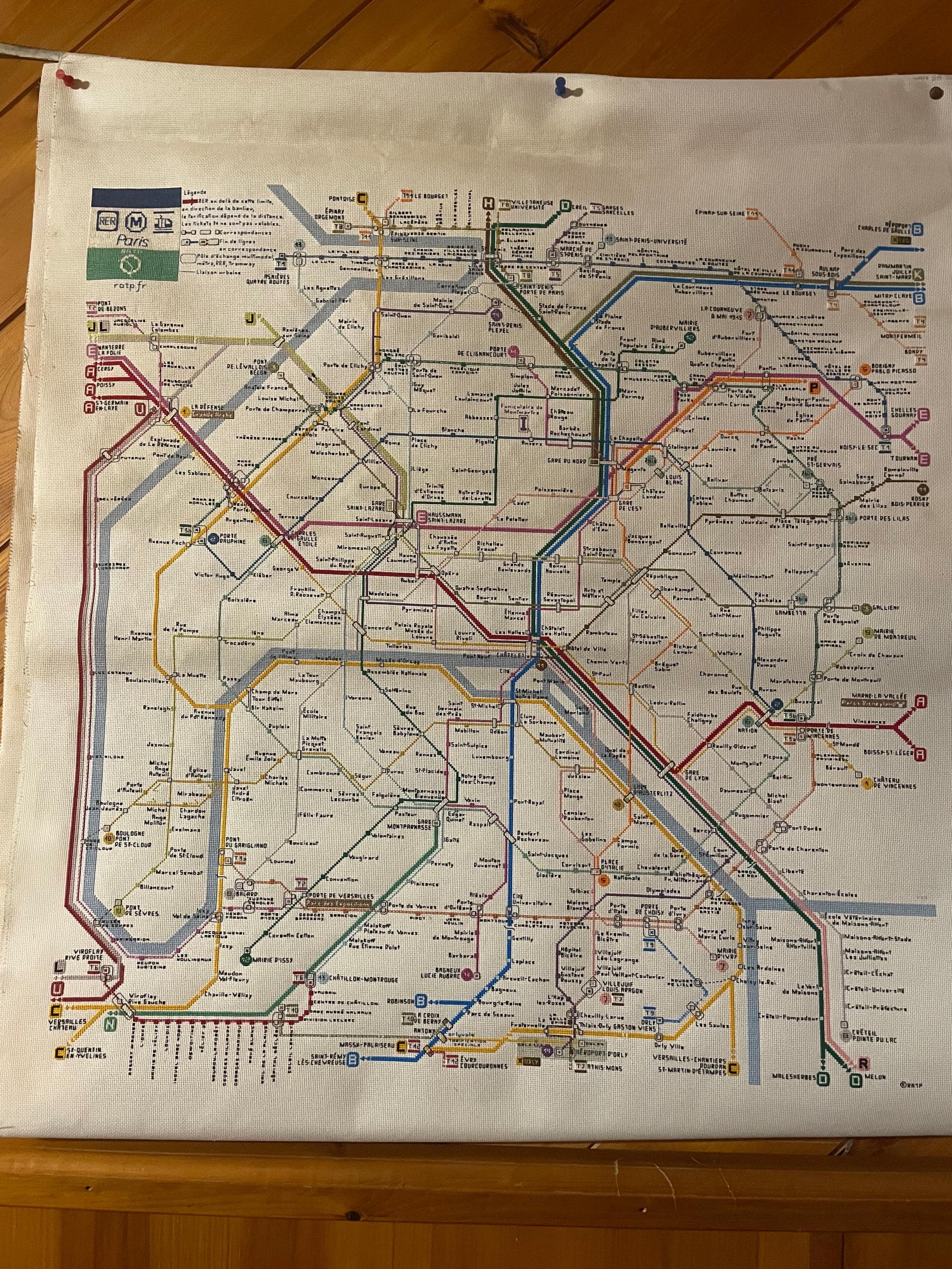 新登場！完成！パリ地下鉄路線図クロスステッチパターン｜18枚セット
