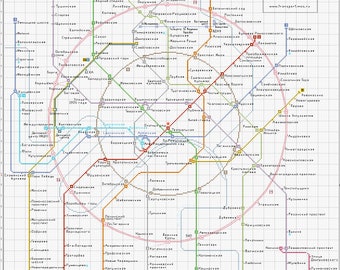 モスクワ地下鉄路線図のクロスステッチ図案｜ロシア地下鉄（PDF