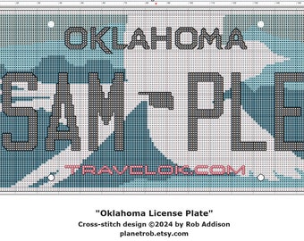 OKLAHOMA Nummernschild Kreuzstich-Muster PDF Download | PERSONALISIERT für Dich | Sonnige Tafel von Tulsa