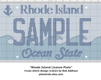 Rhode Island Nummernschild Kreuzstichmuster (PDF Download)