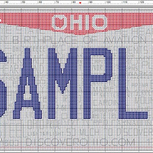 Modèle de point de croix pour plaque d&#39;immatriculation de l&#39;OHIO, téléchargement PDF PERSONNALISÉ pour vous | Buckeyes Browns Bengals Cavaliers Reds Indians Guardians