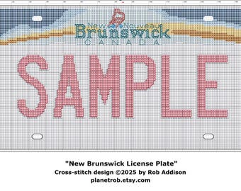 NEW BRUNSWICK Nummernschild Kreuzstich-Muster (PDF Download) | Personalisierte Canada Maritimes Atlantik